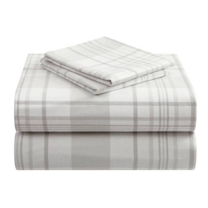 Ensemble d'édredon standard en coton 3 pièces, gris, Édredon double / grand + 2 taies décoratives sta