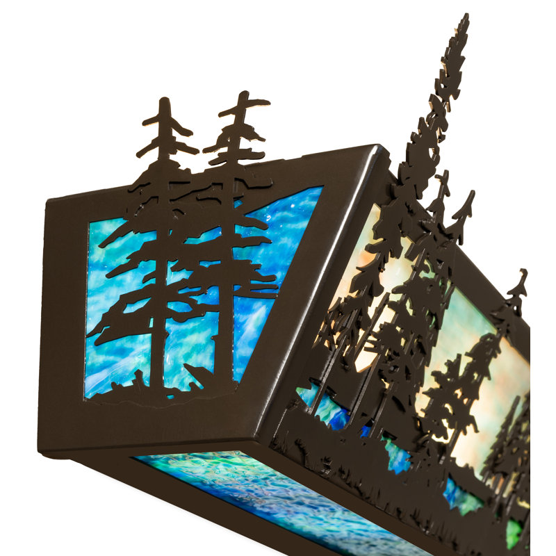 Tall Pines - Light Vanity Light, 7" H x 72" W x 6.25" D, Clear, Light Burnished Antique Copper