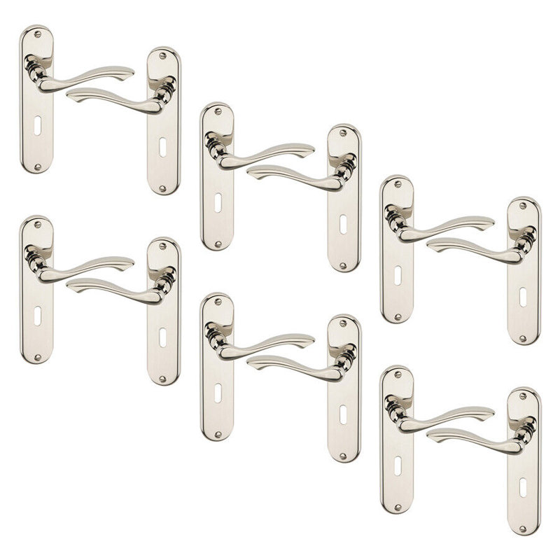 Door Handle, Polished Nickel 