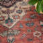 Tapis oriental en polyester tissé à la machine en rouge / noir-87897499