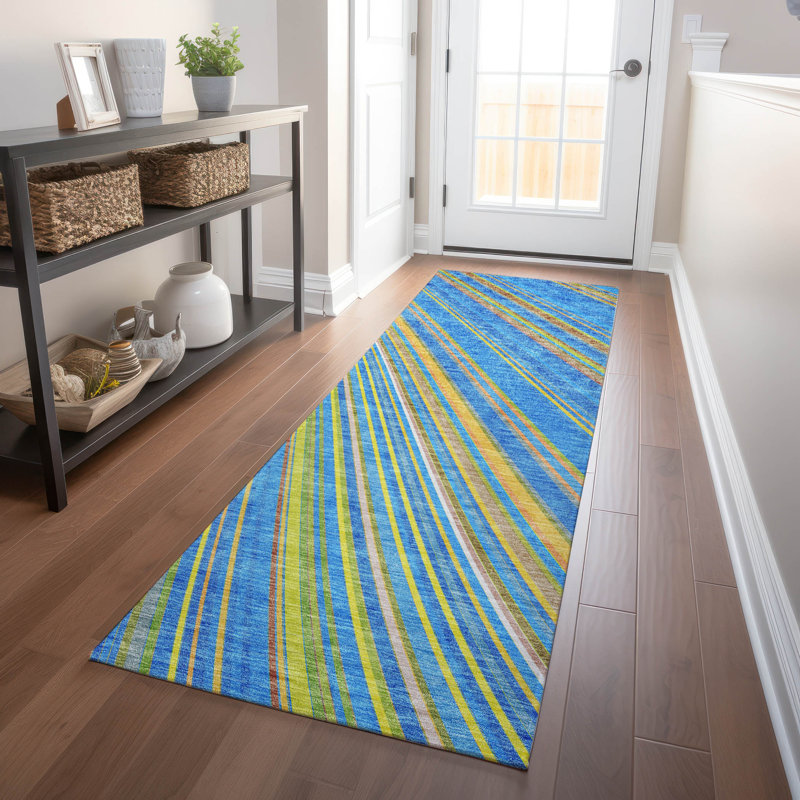 Chayden Washable Striped Indoor / Outdoor Rug, Runner 2'3" x 7'6"