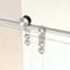Porte de douche coulissante sans cadre, verre trempé transparent de 5/16 po (8 mm), cadre en acier inoxydable-124566427
