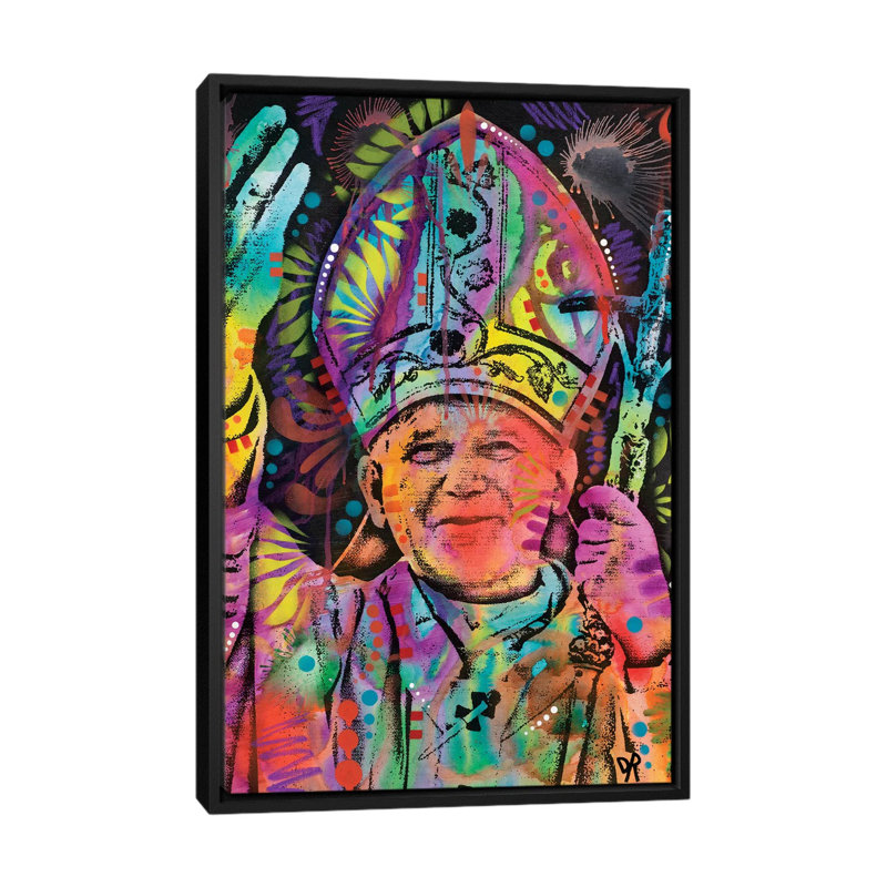 «Pope», impression sur toile, H 26 po x l 18 po x P 1,5 po, Toile encadrée noire, Pas de tapis