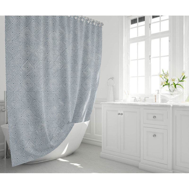 Ikat Spray Ultra-Thin Lightweight Shower Curtain, Blue