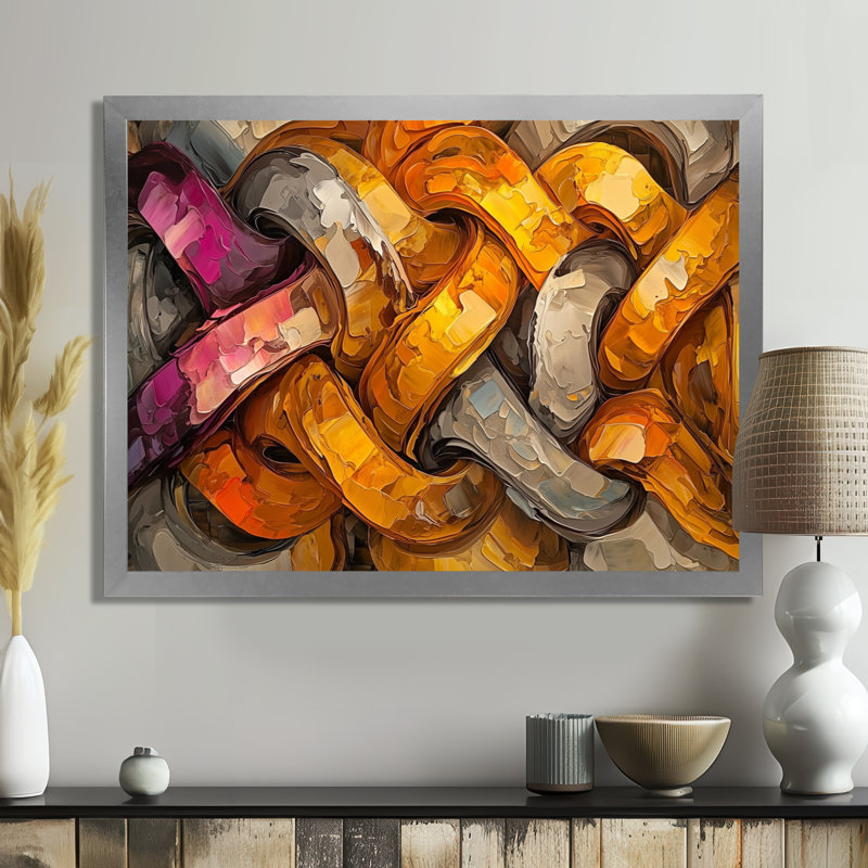 Livesay - Abstract Wall Art, 34" H x 44" W, Avec cadre, Silver