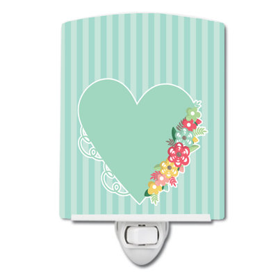 Heart and Flowers Ceramic Night Light