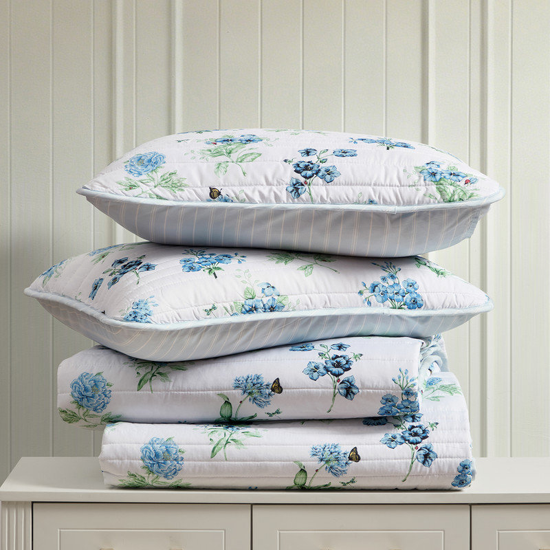Lenox Classic Butterfly Meadow 2-Piece Quilt Set, Pink, Twin/Twin XL, Twin/Twin XL, Blue