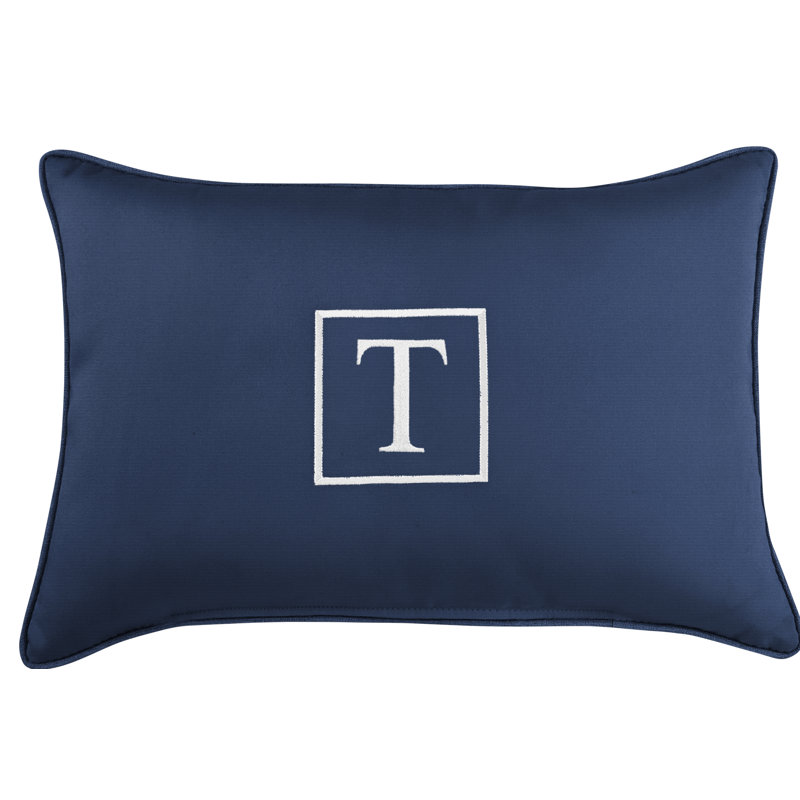 Housse et insert de coussin d'extérieur rectangulaire Kerrell, Toile bleu marine Sunbrella®, T