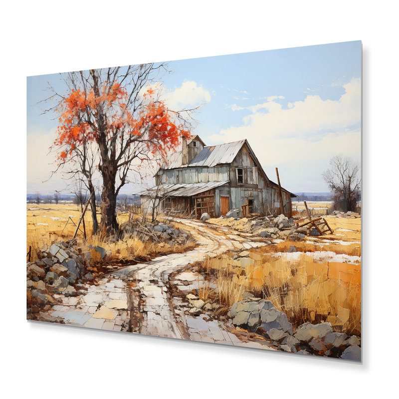 «Rustic Rustic Barn Patchwork II - Paysages, art mural en métal, salon, H 12 po x l 20 po x P 1 po