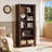 70" Tall Walnut Bookshelf,5 Tier Wooden Book Shelf with Adjustable Shelves & Wood Legs,Free Standing Farmhouse Bookcase with Open Display Storage,Vintage Bookshelves for Classroom, Office-1616187738