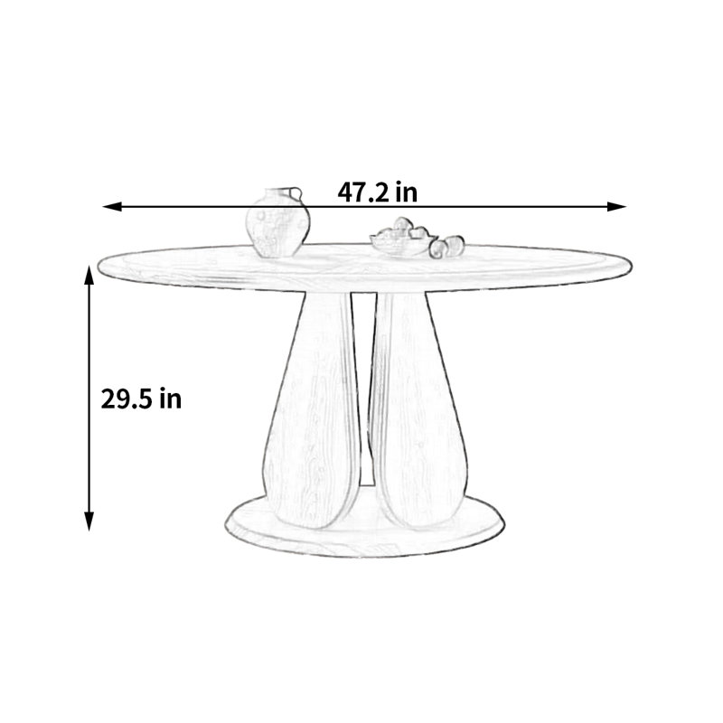 High sense design dining table, 29.5"H x 47.2"L x 47.2"W