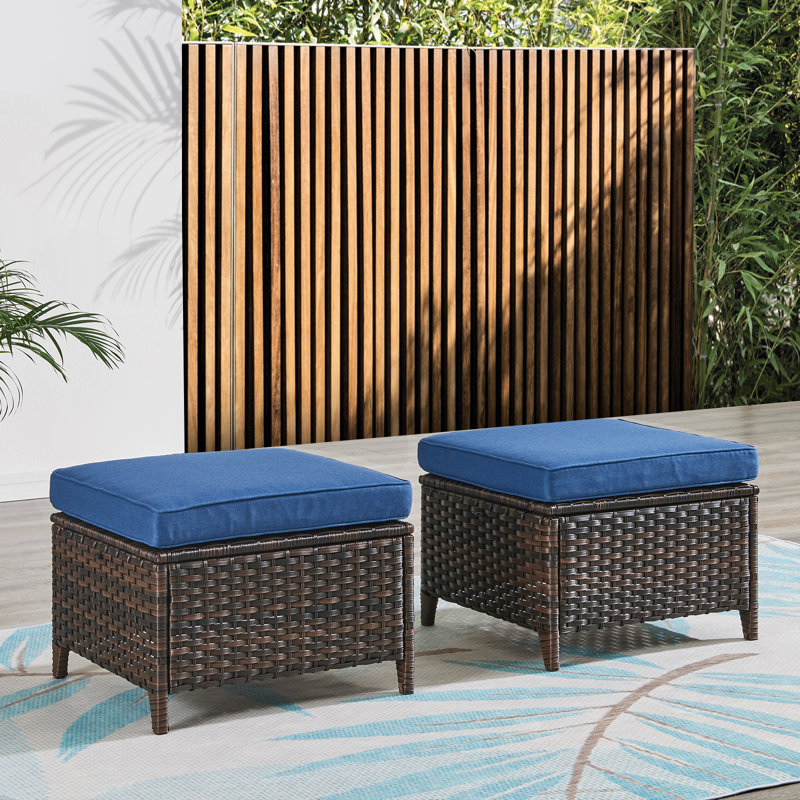 Tonry pour l'extérieur avec coussin, Brun, Bleu