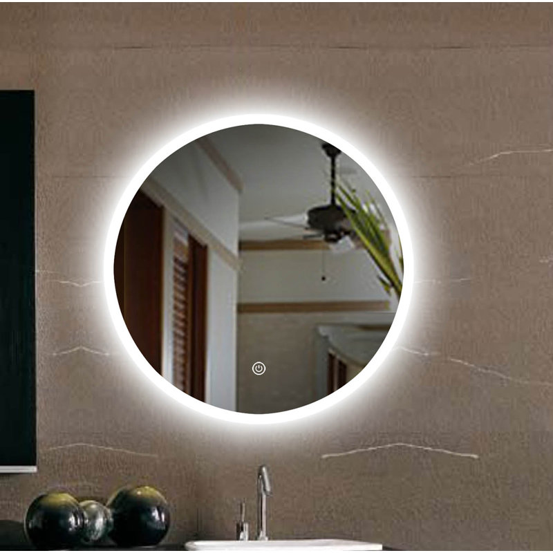 Huson Flat Wall Mirror with Shelves