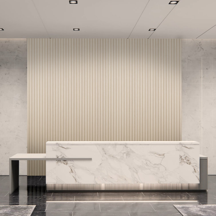 8 Pcs 96" x 6.26" WPC Waterproof Slat Wall Panels, 3D Wood Look Acoustic Diffuser Wall Paneling for Modern Decor,33.38 sq.ft.