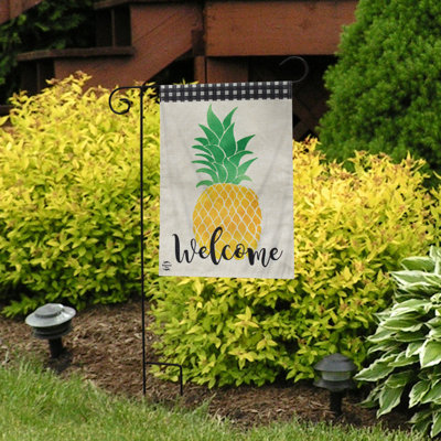 Welcome Pineapple Summer Burlap Garden Flag