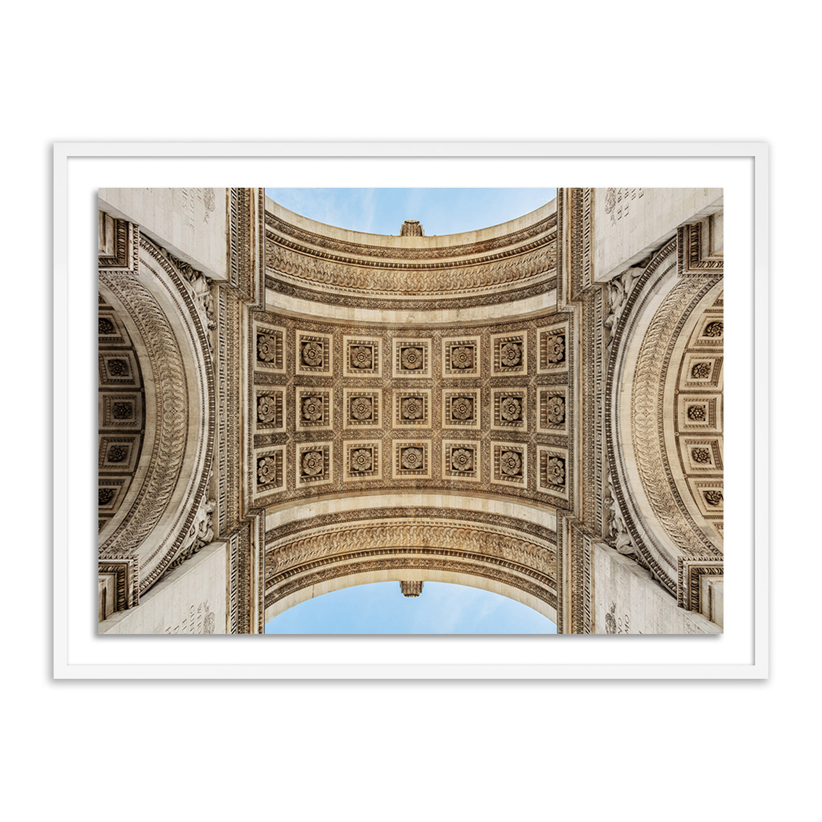 Arc De Triomphe Print by Guy Sargent, 24" H x 32" W x 1.5" D, White