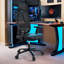 Fauteuil de bureau ergonomique Acgam, coussin de siège en PVC, accoudoir et appui-tête réglables, soutien lombaire 4d, dossier inclinable synchronisé