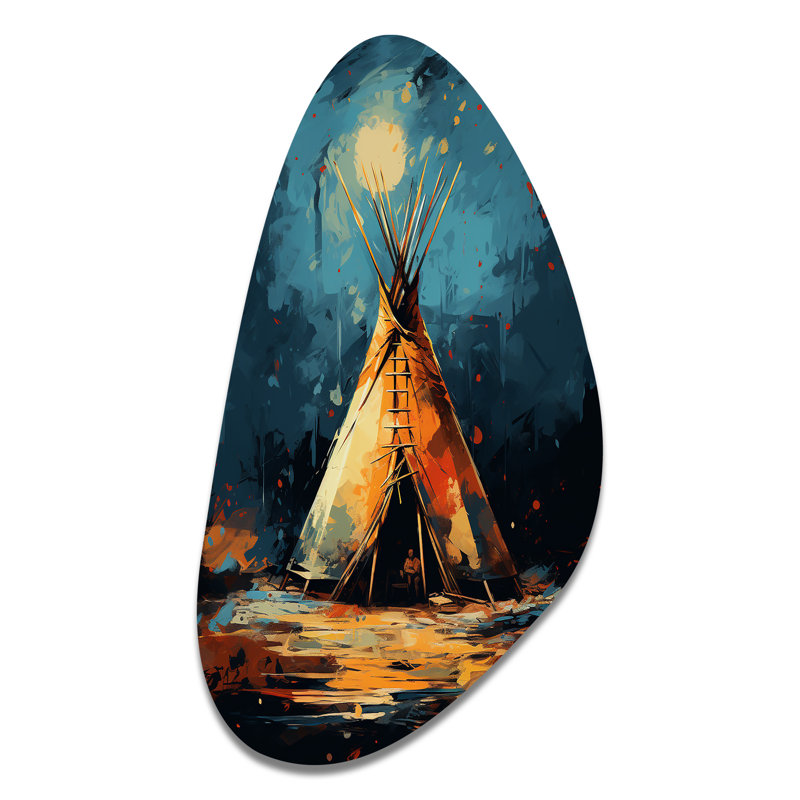 Tarrod - Art amérindien art mural asymétrique en métal, H 31 po x l 17 po