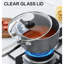 Casseroles avec couvercle Casseroles en granit avec couvercles 1 pte, 2 pintes et 3 pintes Ensemble de casseroles antiadhésives avec poignée en acier inoxydable