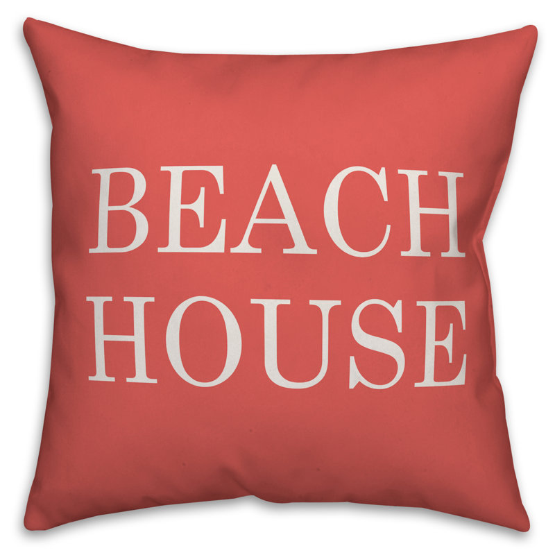  Coussin intérieur / extérieur Beach House, H 20 po x l 20 po, Corail