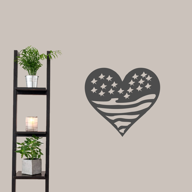 Décalcomanie murale drapeau cardiaque Jadiel, Gris foncé
