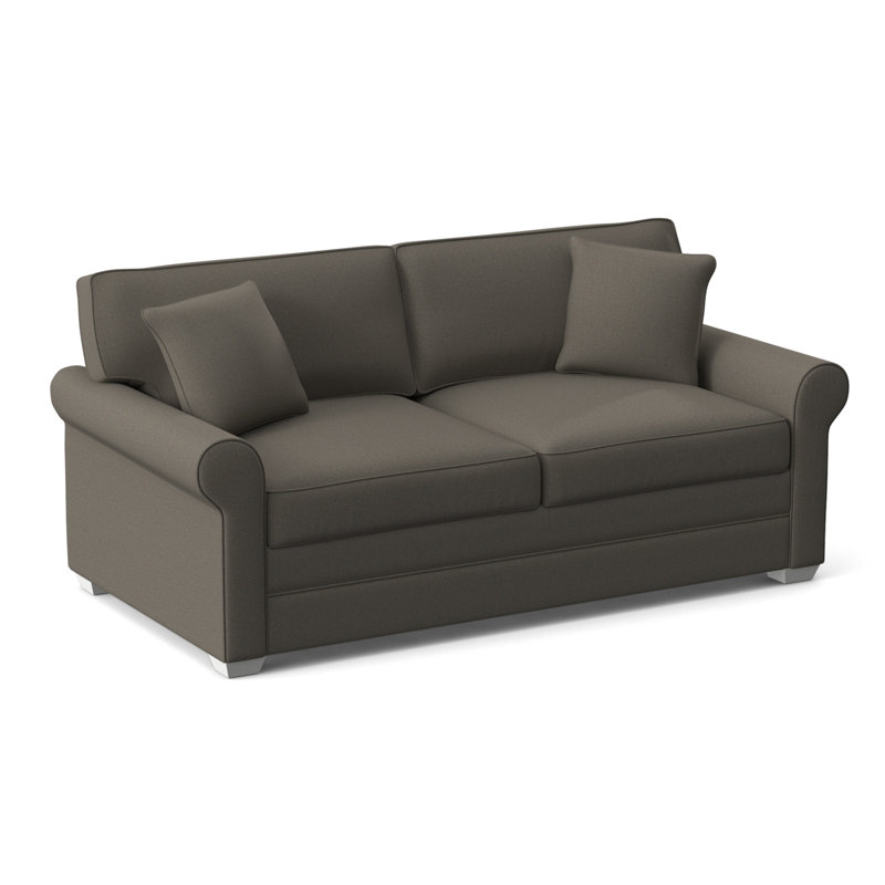 Bedford Upholstered 79'' Sofa, Frost White Finish, Knit Indigo Boucle; 0309-61