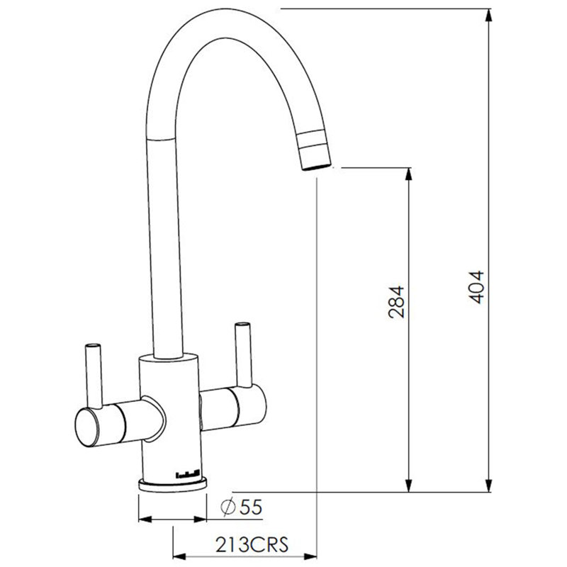 Reginox Genesis Chrome Double Lever Kitchen Sink Mixer Tap, White