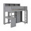 Lit mezzanine simple en bois avec tablettes de rangement et garde-robe-1275833780