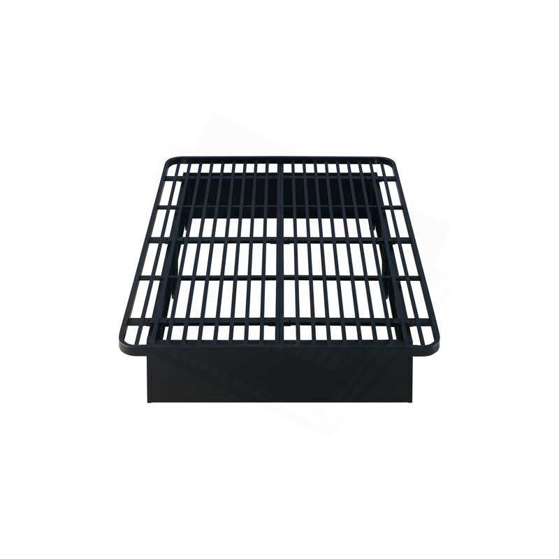 Modern Style Heavy Duty Cal King Size Bed Base Frame Made With Metal In Black