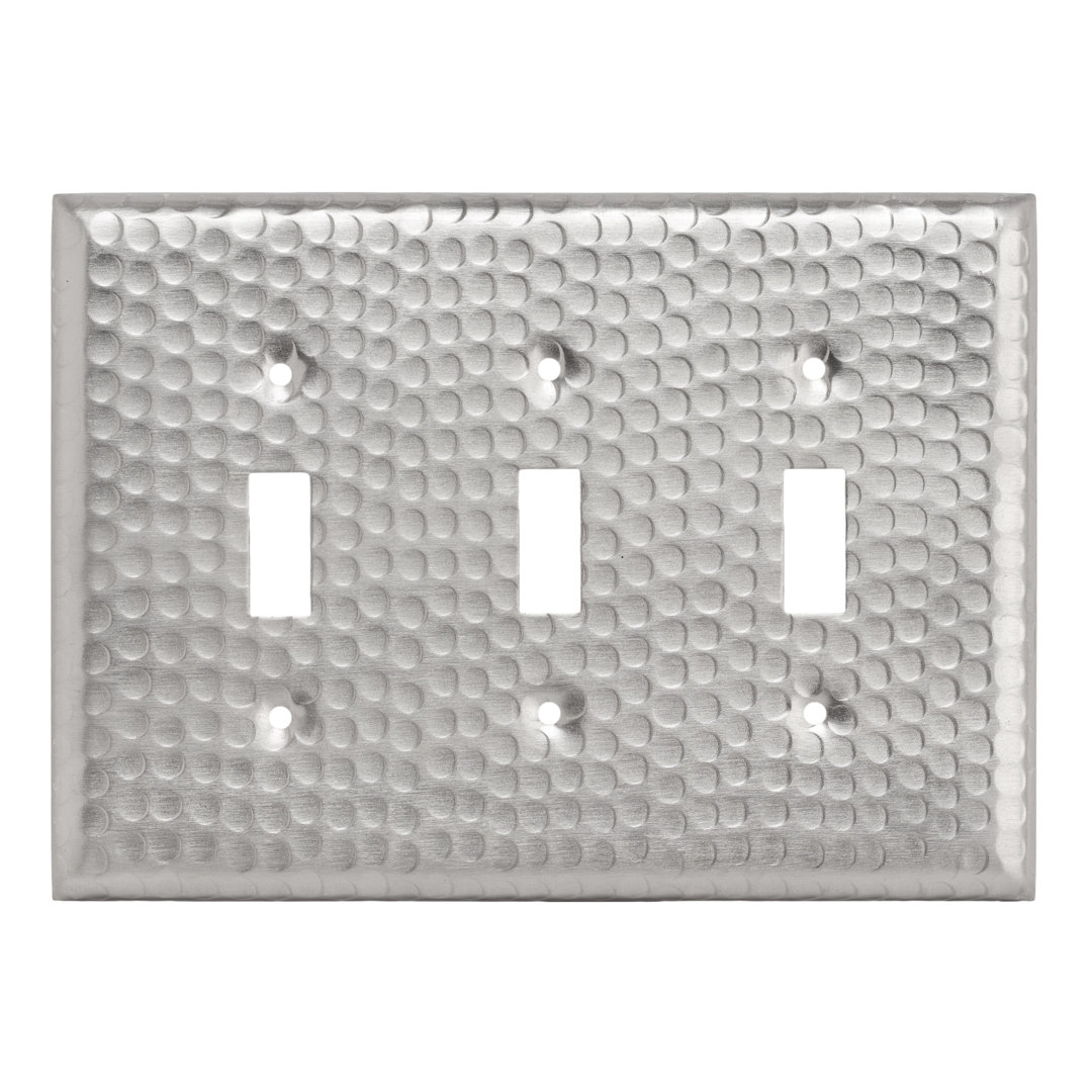 Hand Hammered 3 - Gang Toggle Light Switch Standard Wall Plate Monarch Abode 