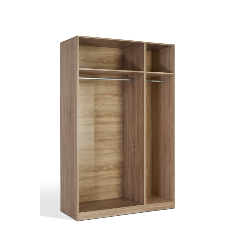 Askern 3 Door Wardrobe, Oak/Gloss White