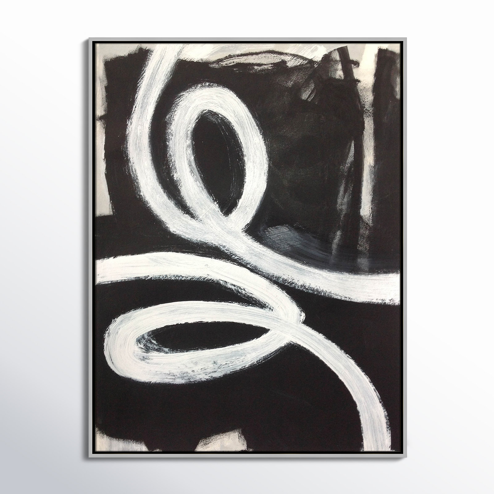 Ansonia Swirly Swirls I by , Silver Floater Framed, No, 41.5" H x 31.5" W x 2" D