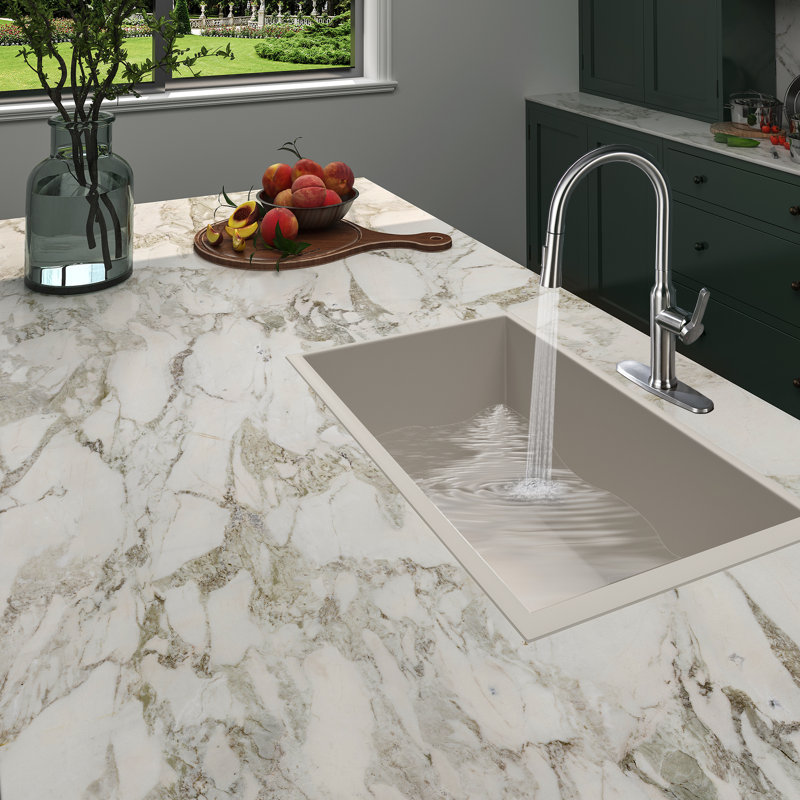 Mondawe Pull Down Kitchen Faucet, Brushed Nickel