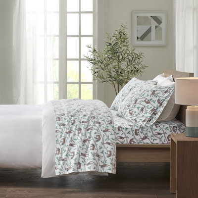 Cozy Cotton Flannel Multi Sloth Cozy Flannel 100% Cotton 3-Piece Twin Sheet Set