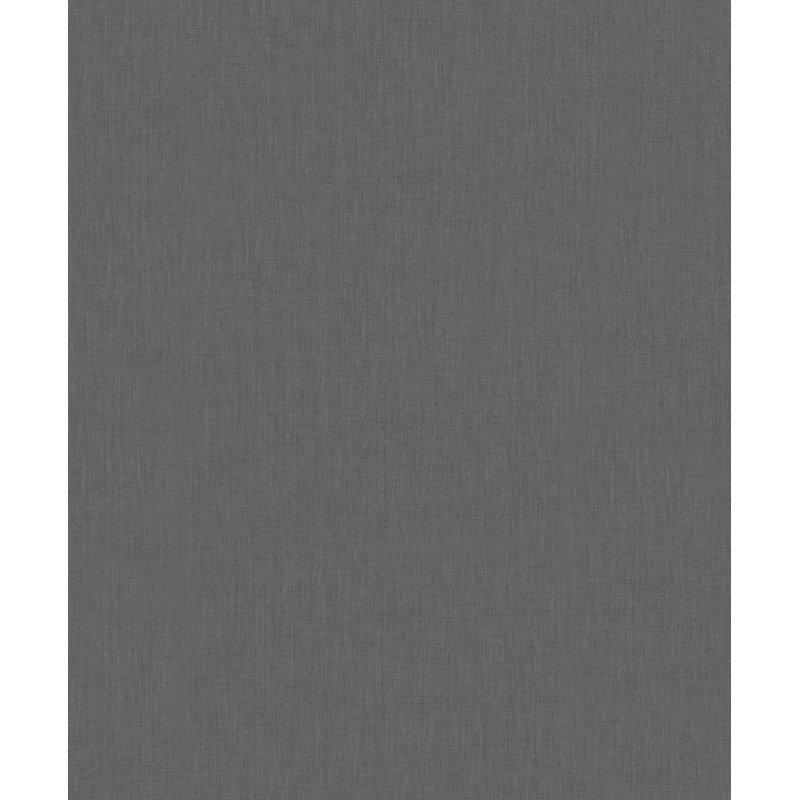Eden Plain Linen Texture 33' L X 21" W Wallpaper Roll, Dark Gray