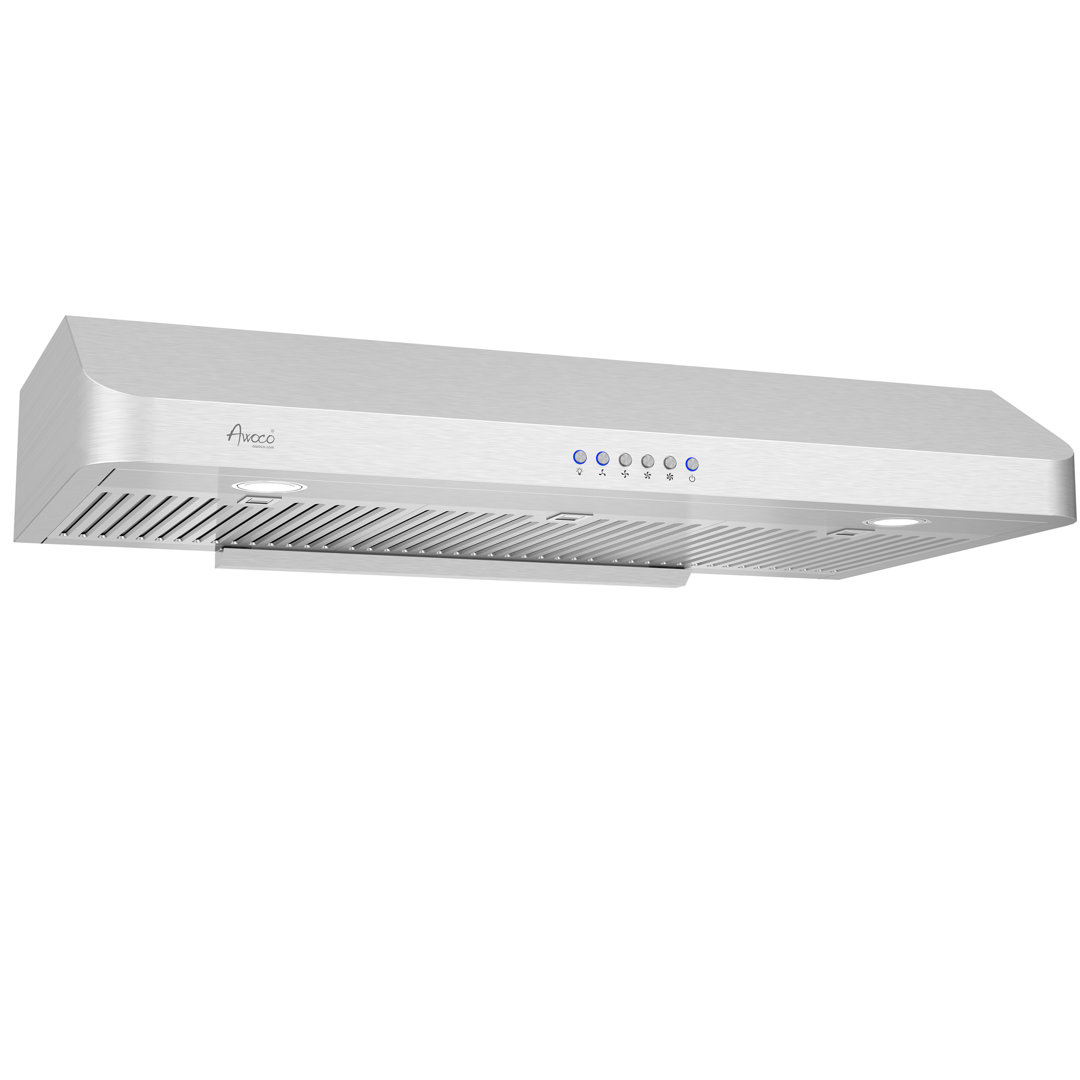 Awoco 36" Stainless Steel 900 CFM Ducted (Vented) Under Cabinet Range Hood with Baffle Filter Awoco