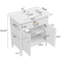 Meuble-lavabo 31 po avec lavabo, armoire de salle de bain avec portes à fermeture en douceur et tablette réglable, conception à profil courbé, pieds en bois d'hévéa, blanc-203264798