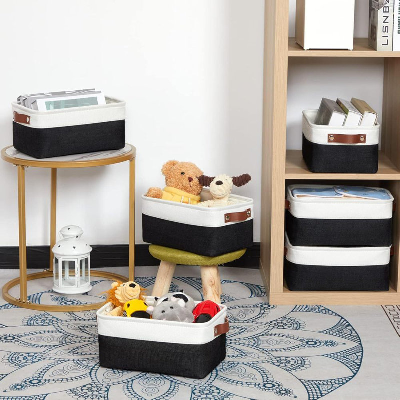 6Pcs Small Baskets for Storage Fabric Storage Baskets for Shelves, Foldable Storage Basket for Organizing Closets, Laundry, Nursery, Baskets for Gifts Empty