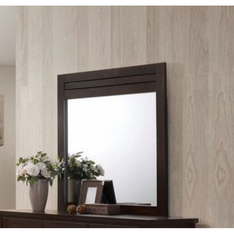 Miroir décoratif pour l'intérieur, miroir avec cadre en bois, miroir rectangulaire traditionnel pour la chambre à coucher