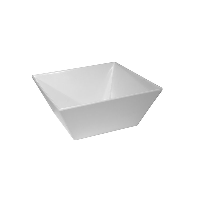 Bol carré blanc en mélamine 8 po