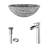 Giovanni Titanium 17" L x 17" W x 6" H Round Glass Vessel Bathroom Sink with 11" H Faucet-517060376-517060357