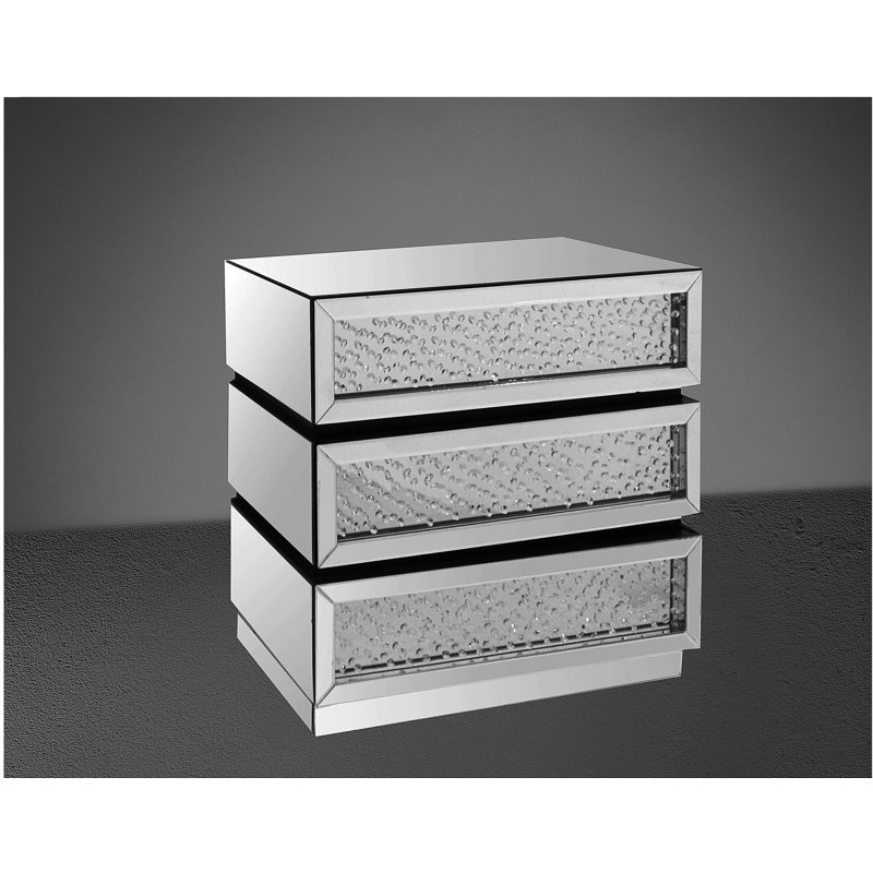 Console Nysa avec miroir et faux cristaux (assemblée)