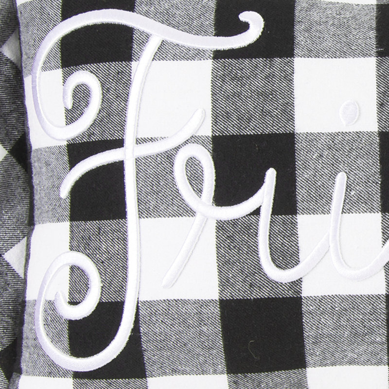 Checkered Friend Embroidered Throw Pillow