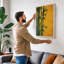 Bamboo Against Gold Japandi - Wrapped Canvas-710118371-710118380