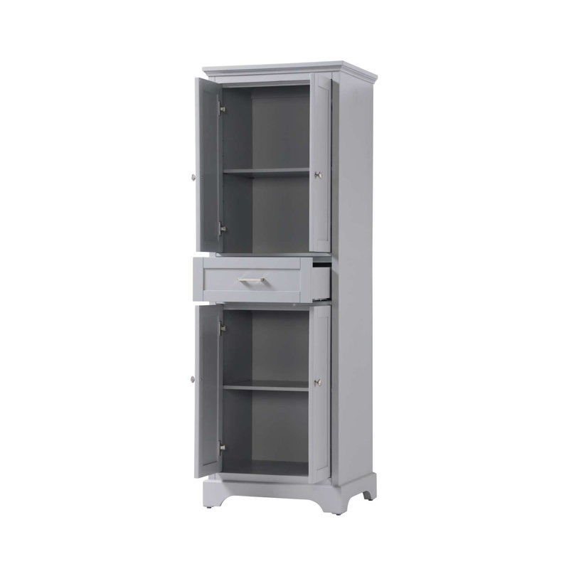 24 inch Bath Storage Cabinet in Grey, Gray, 72" H x 24" W x 20" D