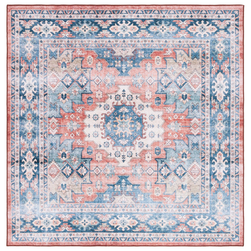 Abigel Performance Machine Washable Oriental Rug, Square 6'