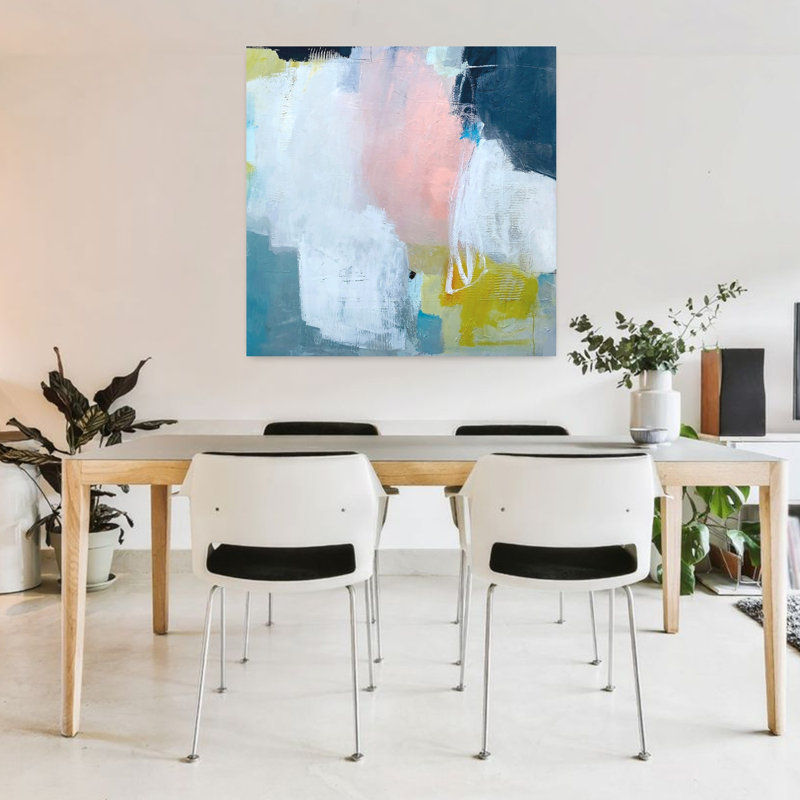 Réflexion passion, art contemporain abstrait, H 36 po x l 36 po