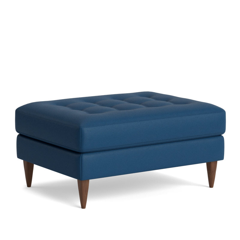 MCM Ottoman, Leather - Deep Blue
