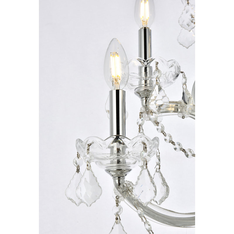 Maria Theresa Mishayla Clear Royal Cut Crystal, 29.5" H x 12" W x 12" D, 5, Chrome