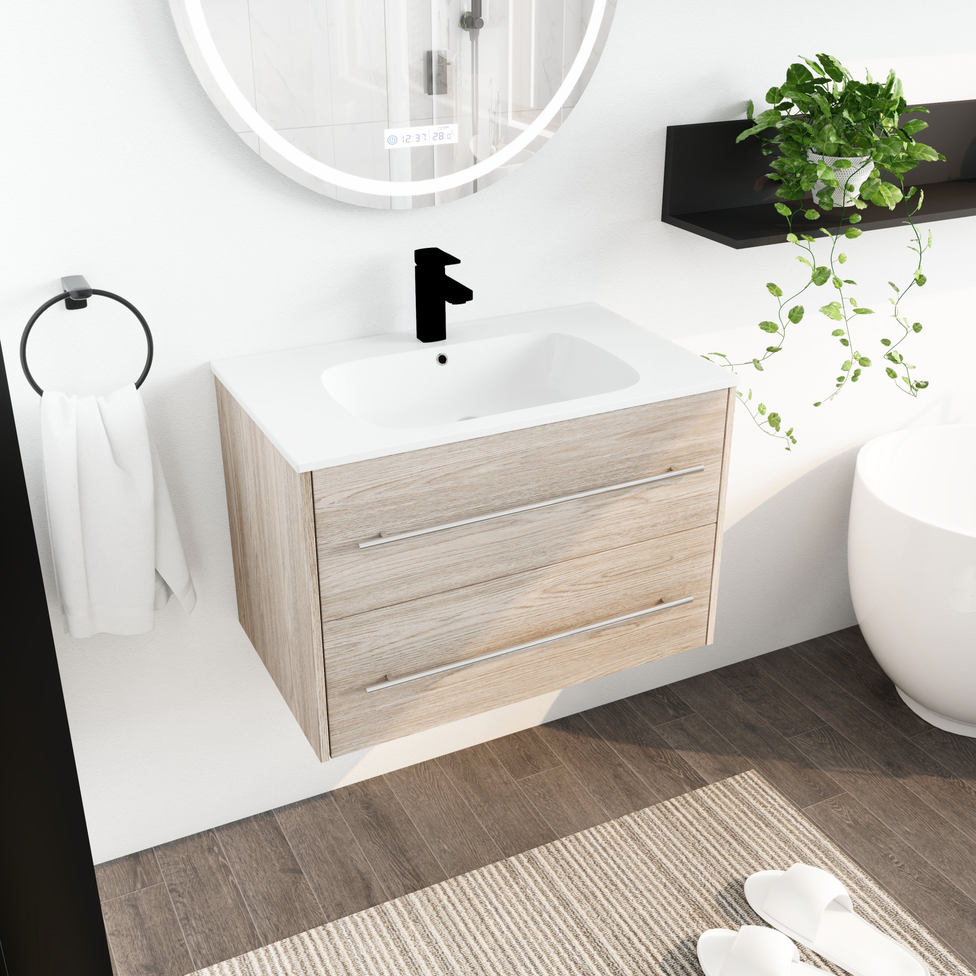 Meuble-lavabo Mural WS Bath Collections Camilia C45.100 WG - Blanc - Neuf